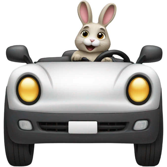 Bunny driving a car emoji