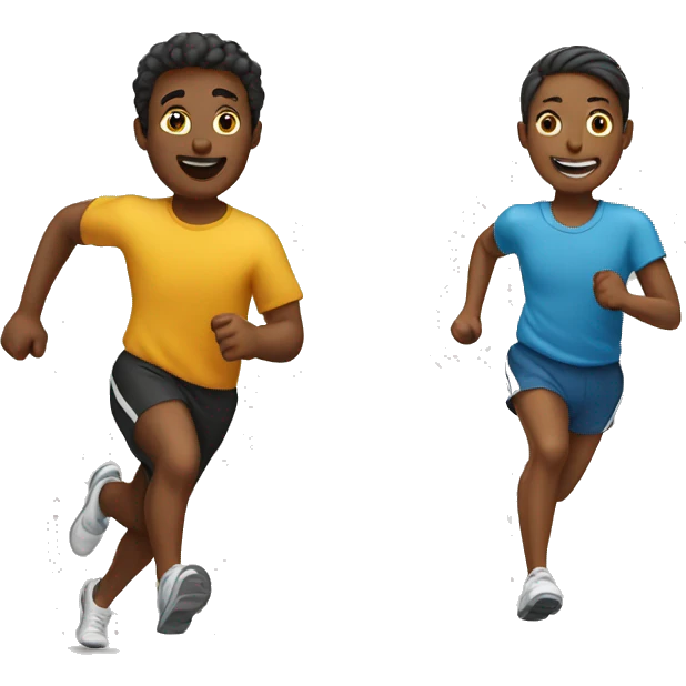 two people running together emoji