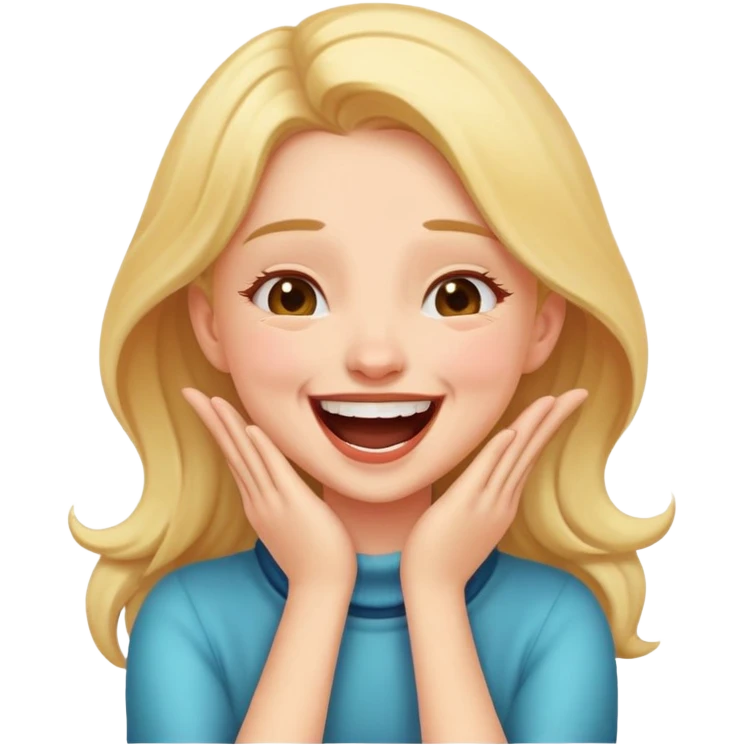 Girl hands on throat laughing emoji