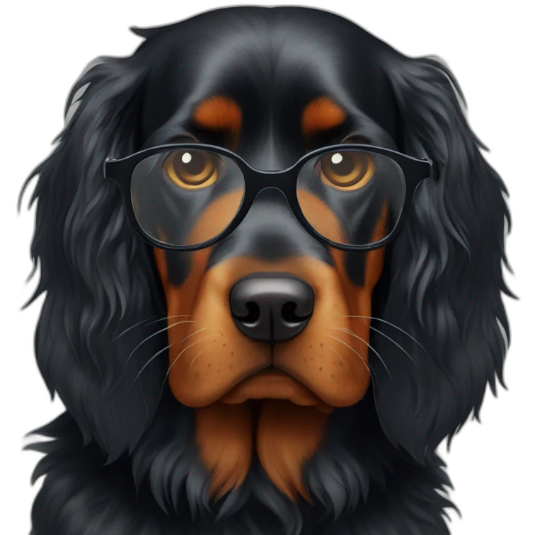 gordon setter with glasses emoji