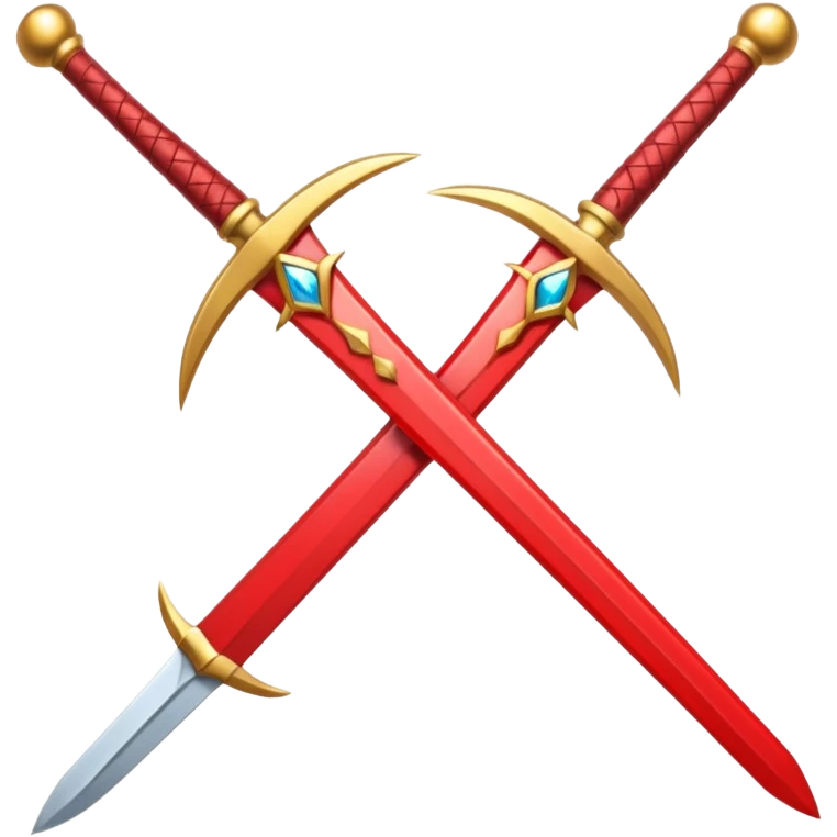 glitter red two sword emoji