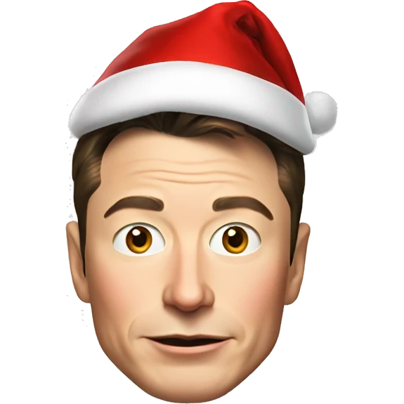 Elon musk with a christmas hat  emoji