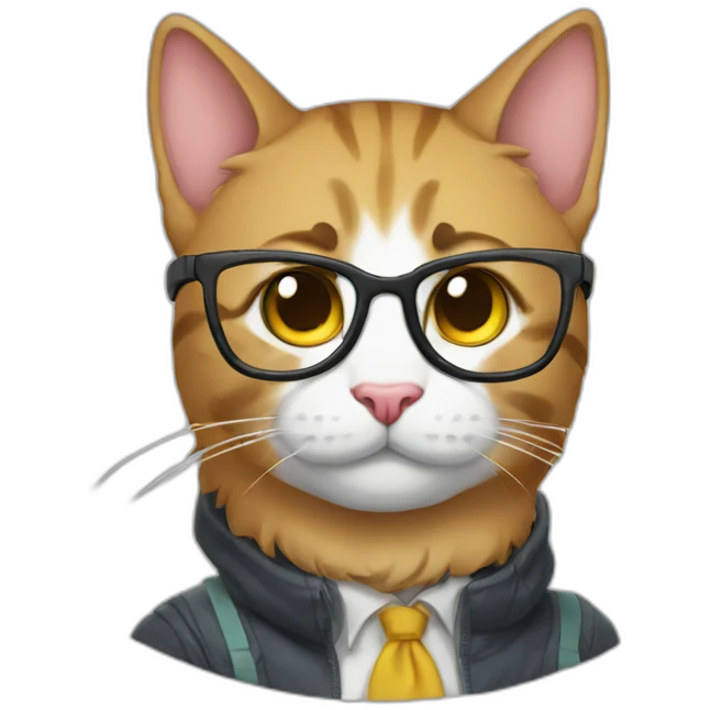 Nerd cat emoji
