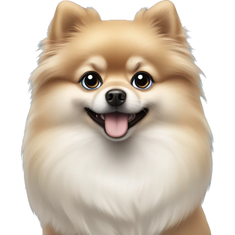 pomeranian grey with black spots one blue eye and one brown eye emoji