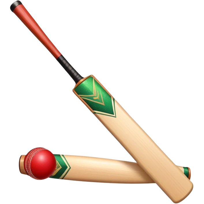 cricket bat and ball with sparkles emoji