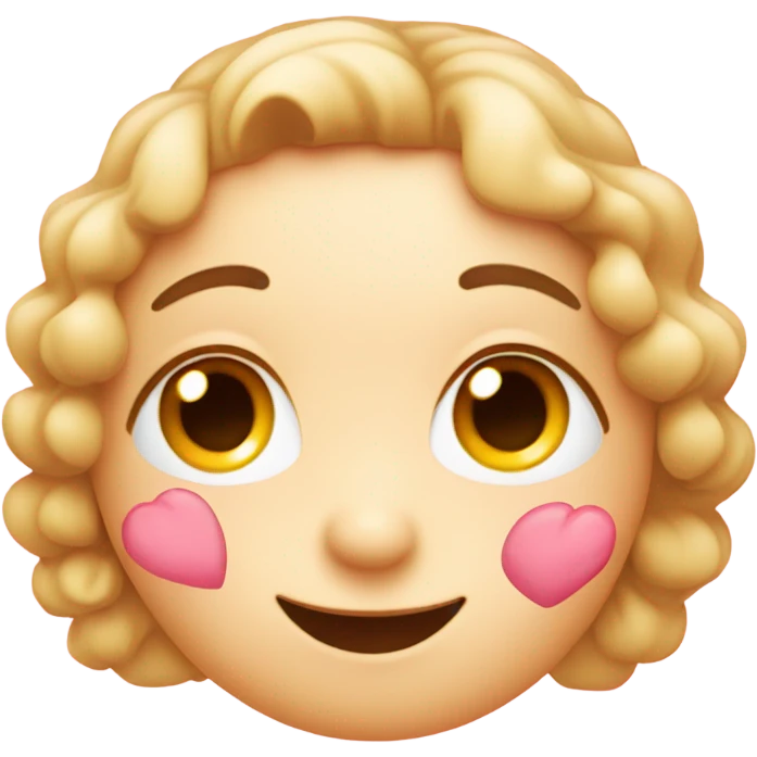 Blush face with hearts emoji