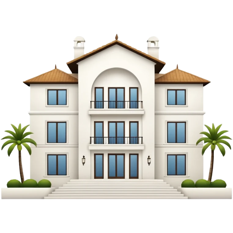 white 3 floor modern luxurious villa emoji