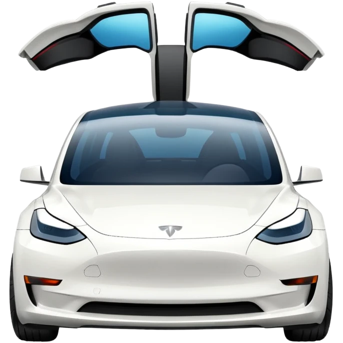 Tesla model 3 white. Icon emoji