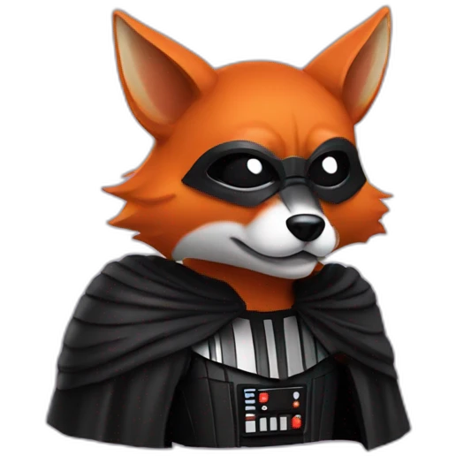 fox with a darth vader mask emoji