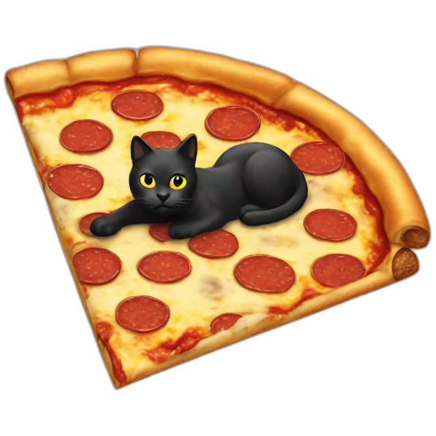Black cat pizza emoji