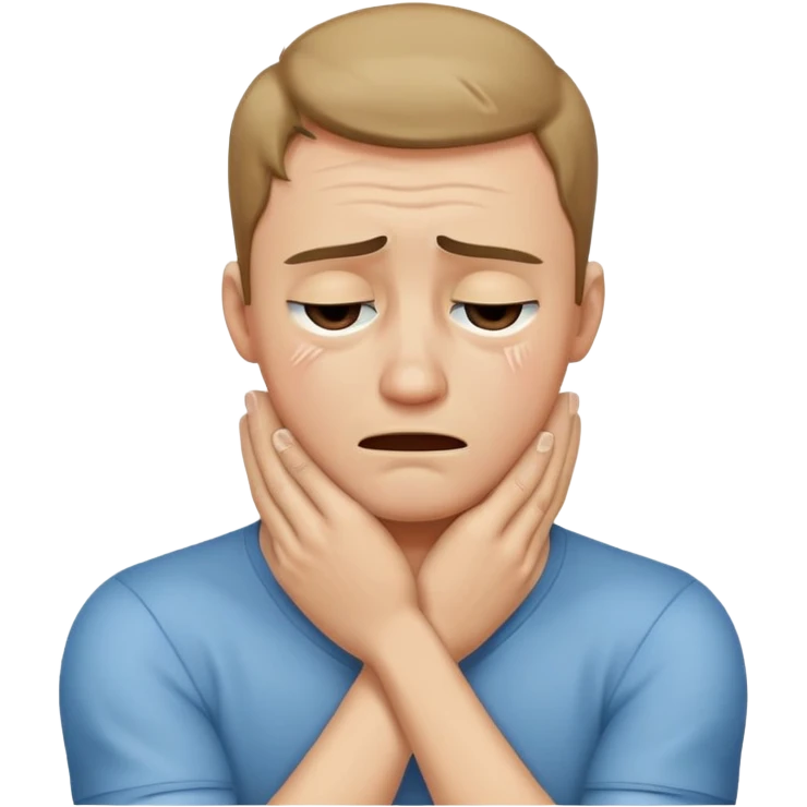 arms crossed holding neck crying guy emoji