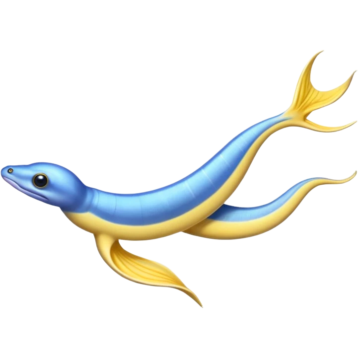 Ribbon eel, blue and yellow emoji