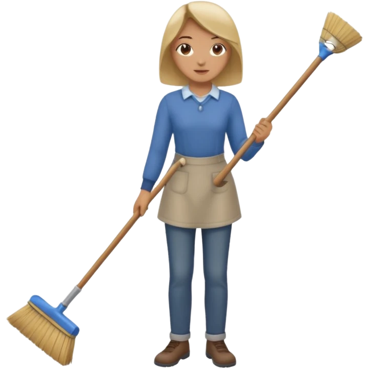 Person sweeping the floor with a broom emoji