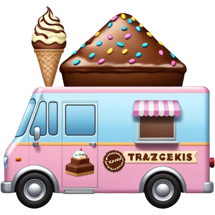 Krazy Ken Jenkins 4wd 1924 racing ice cream with chocolate, nuts and sprinkles dream house food truck  emoji