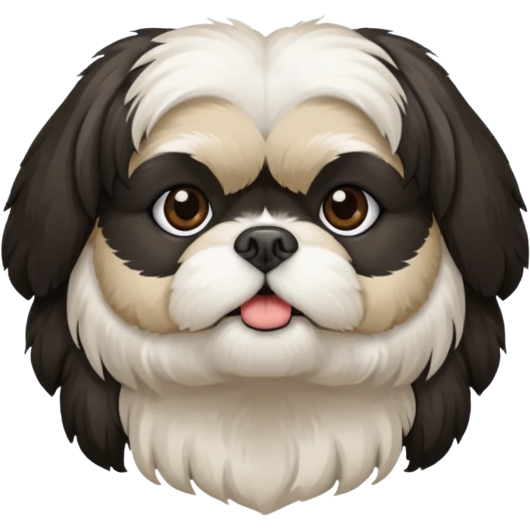 Black and white shih tzu emoji