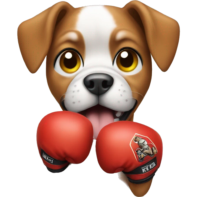 Dog wearing boxing gloves  emoji