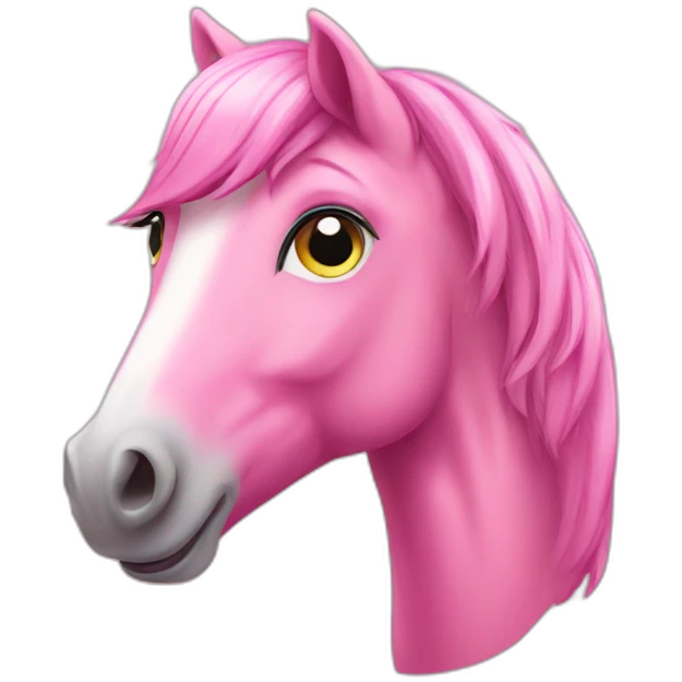happy pink horse emoji