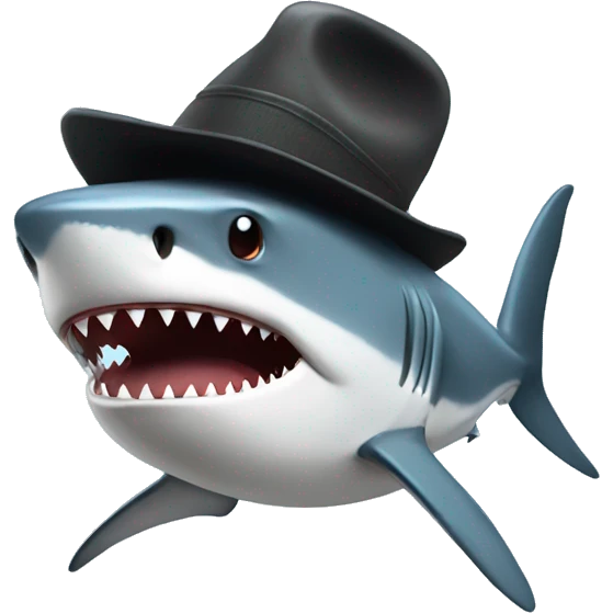 Shark in a hat  emoji