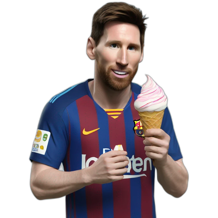messi eating ice cream emoji