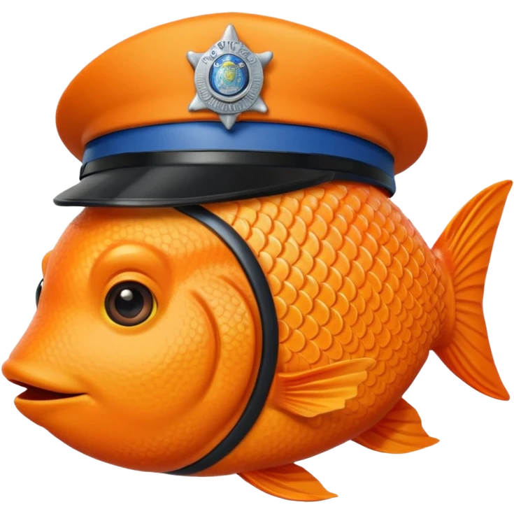 ORENGE COLOR FİSH WİTH POLİCE HAT emoji