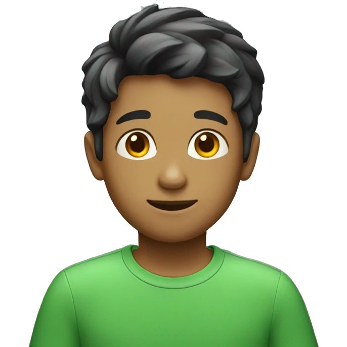 A boy with green shirt emoji