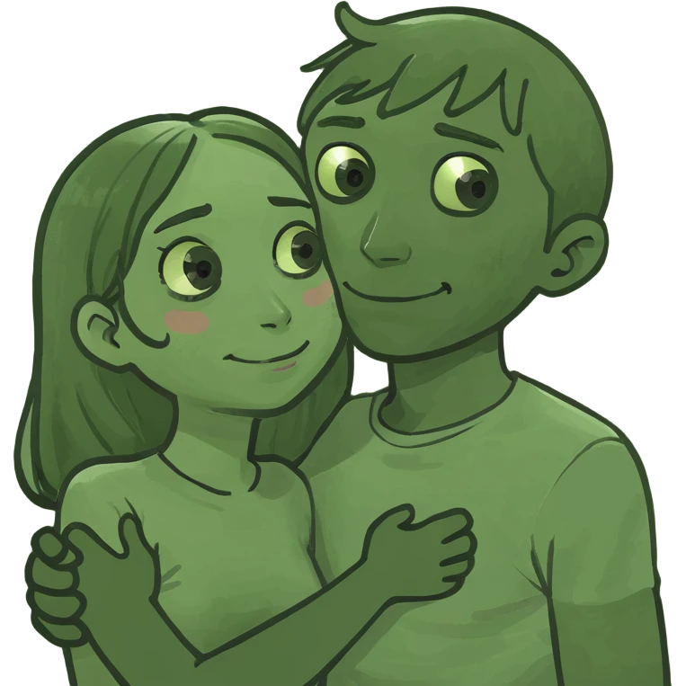 girl and boy hug emoji