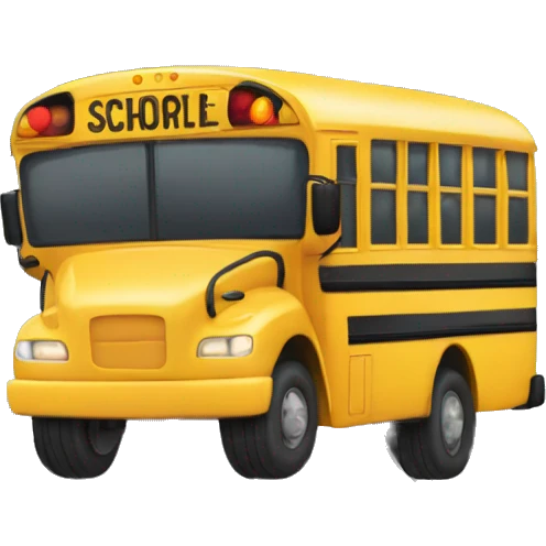 No symbol on top of a school bus emoji