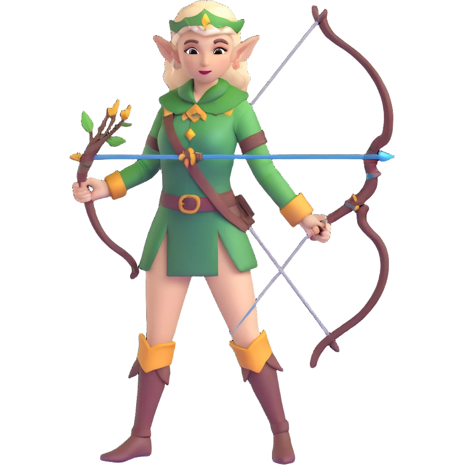 female elf ranger with bow emoji