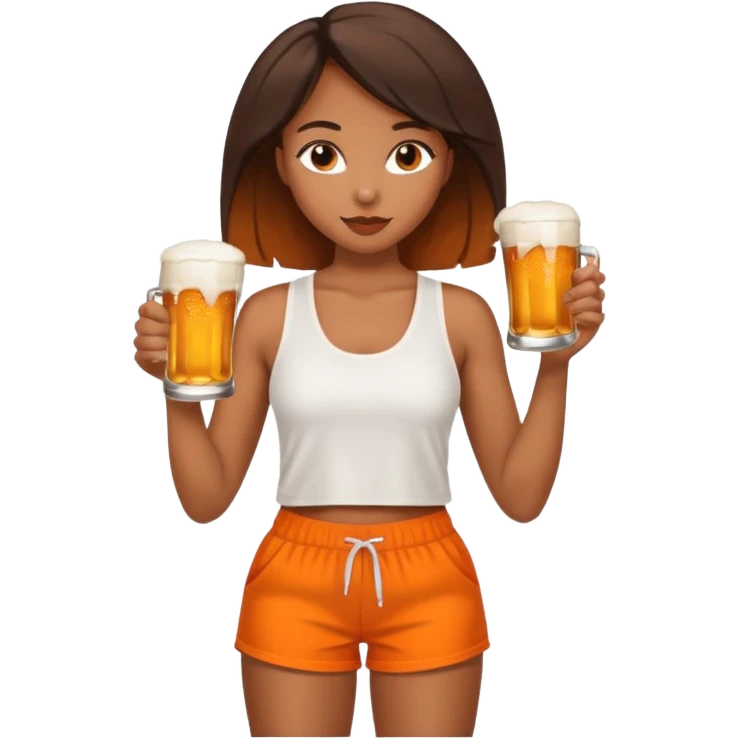 Hot wife in tank top and big boobs young African american, like picture three but put a beer in her hand and white top with orange shorts emoji