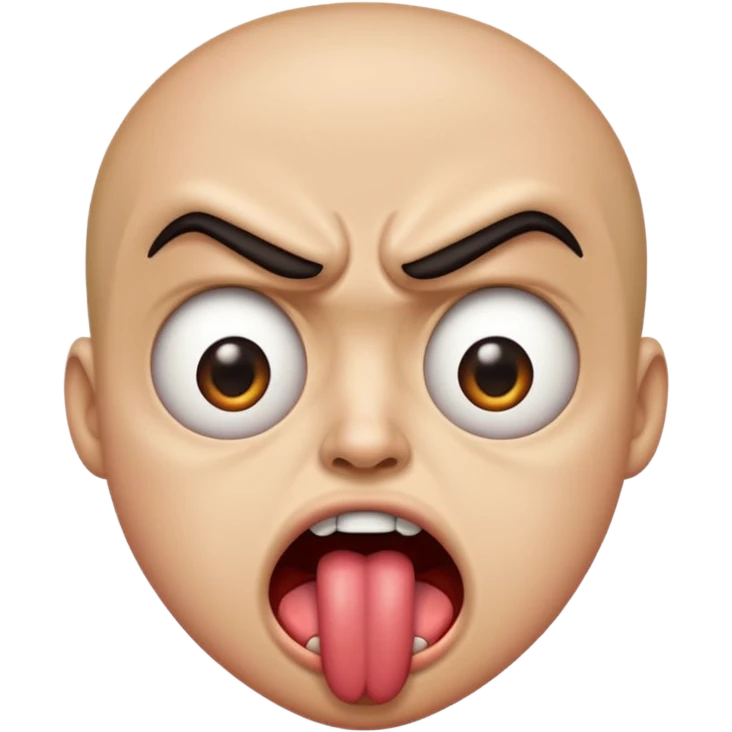 Tongue out angry eyes emoji