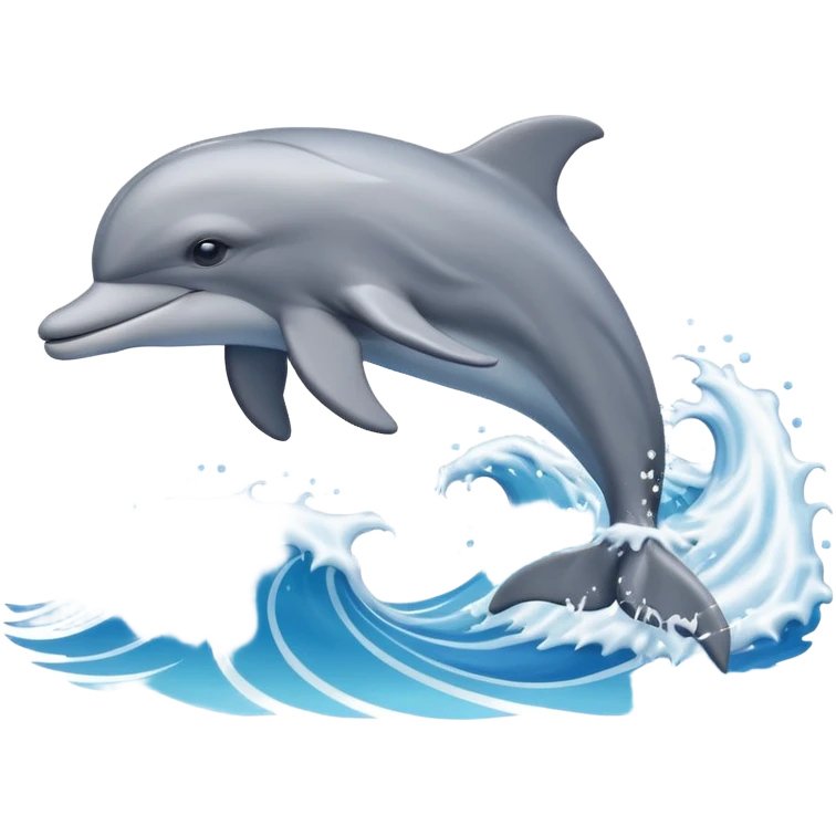 jumping dolphin above waves emoji