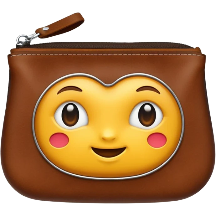 Coin purse, small, zipper  zipper emoji