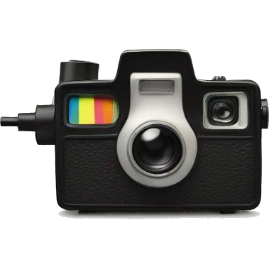 a polaroid film coming out from a polaroid camera emoji