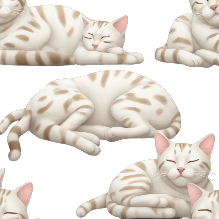 snow bengal cat sleeping emoji