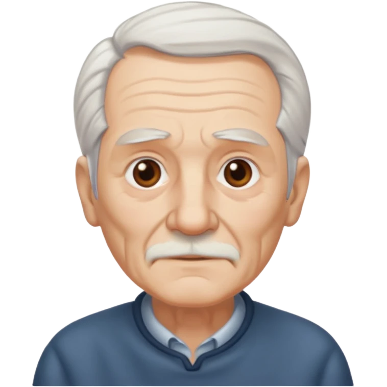 old guy, swept back white hair with no part emoji