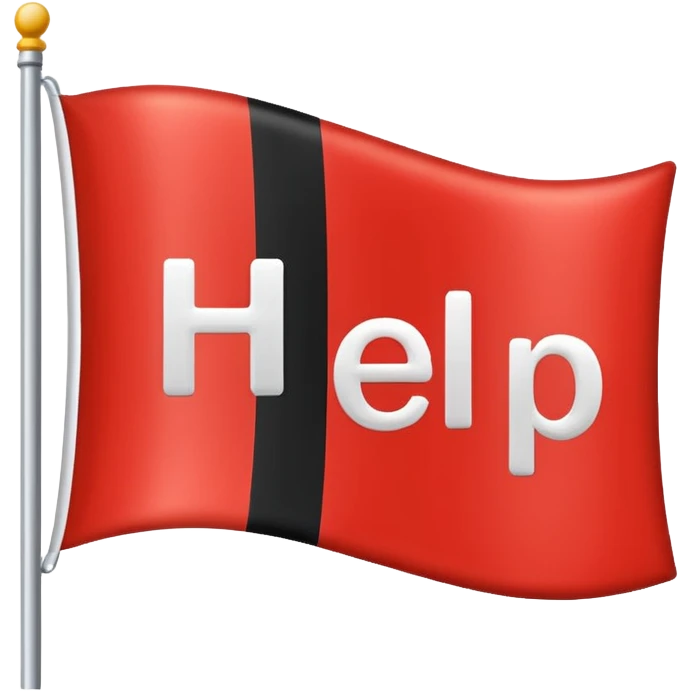 flag with the letters HELP, simple, clear emoji