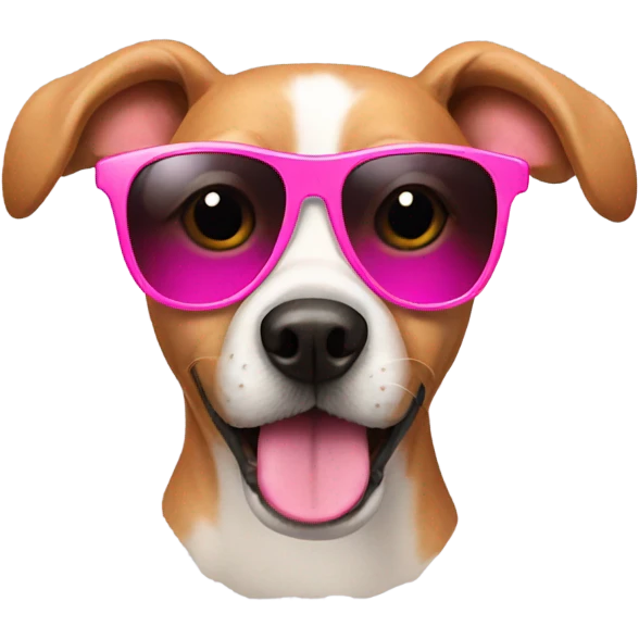 Dog wearing pink sunglasses emoji
