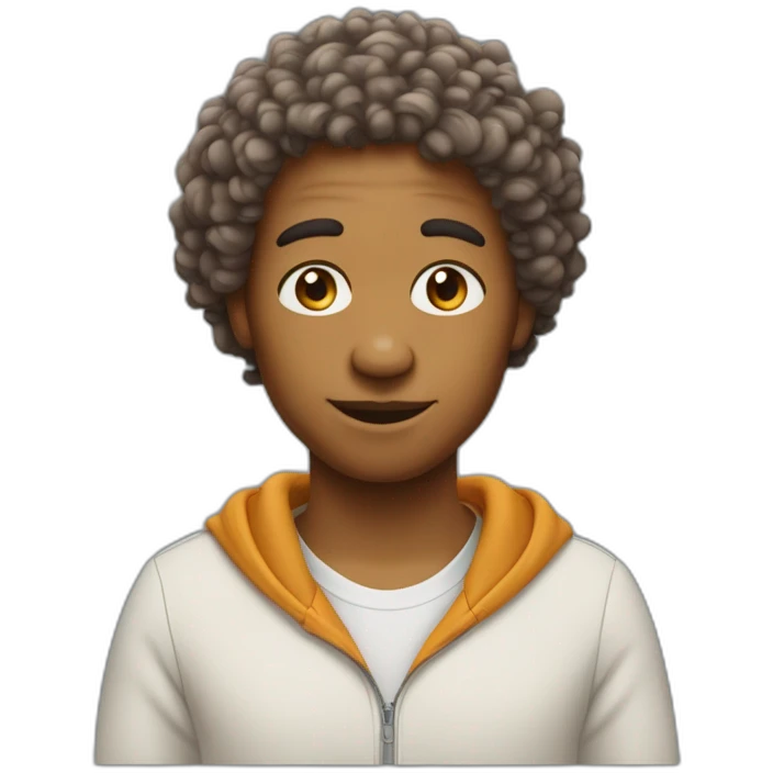 métisse avec cheveux bouclés un peu roux emoji
