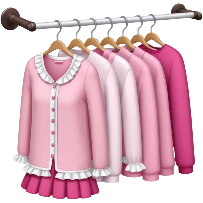 mix light pink dark pink and white girly clothes rack emoji