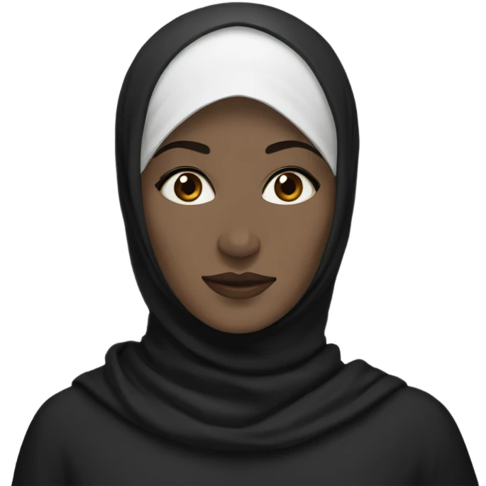 A Woman with black hijab and white skin and Brown eyes   emoji