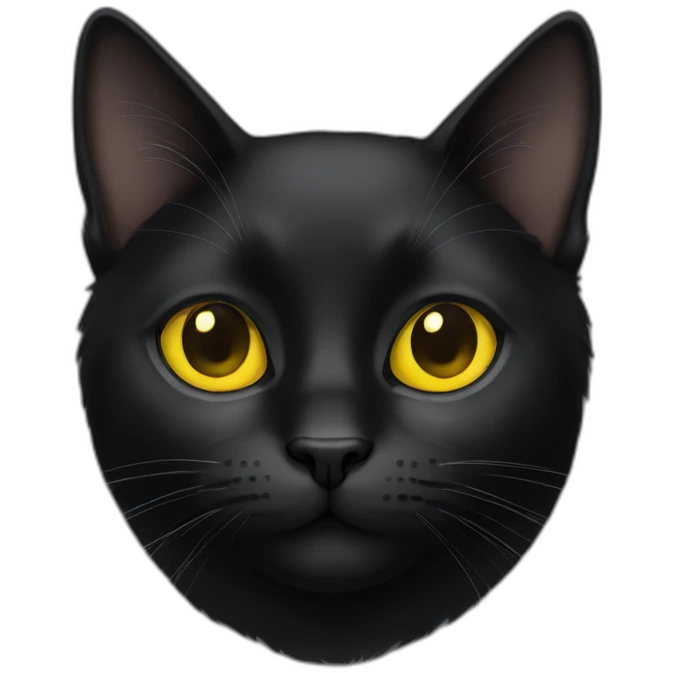 Black cat with yellow eyes emoji