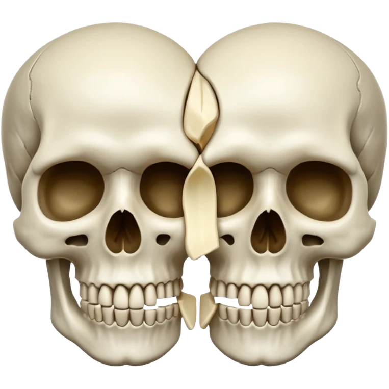 A skull split in half emoji