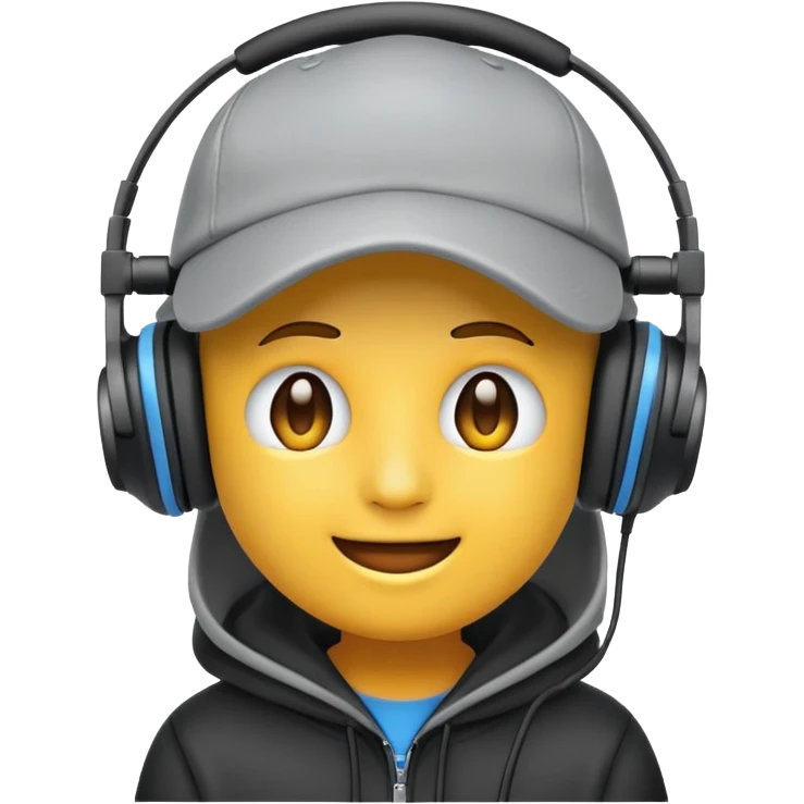 an emoji with a headset is a hood is a cap emoji