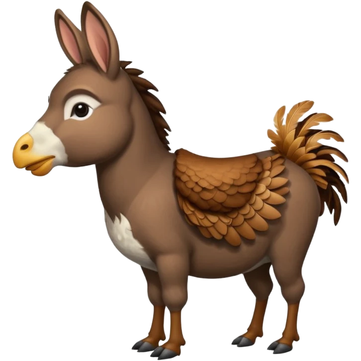 Donkey with a chicken on it emoji