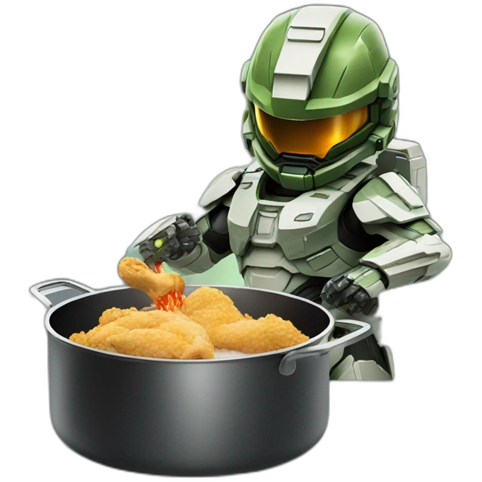 master chief cooking chicken emoji