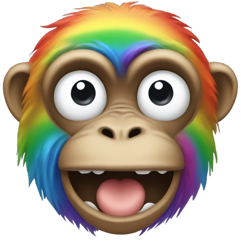 Monkey, barf rainbow emoji