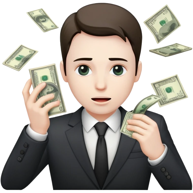 person throwing up money emoji