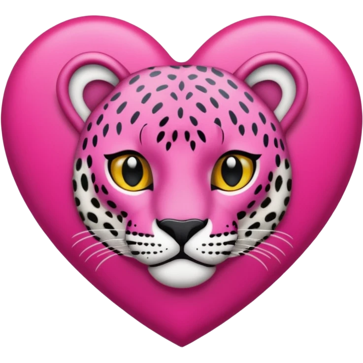 corazón simple color rosa fucsia con manchas de leopardo emoji