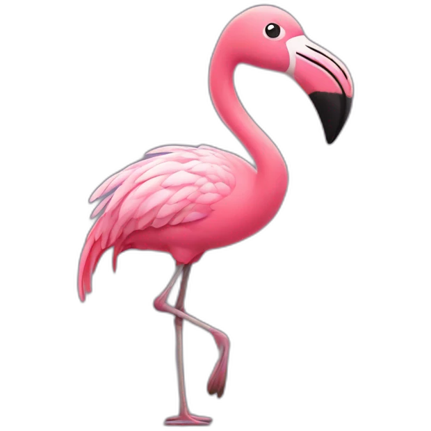 Pink flamingo dancing emoji