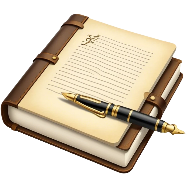 Journal with a fountain pen emoji